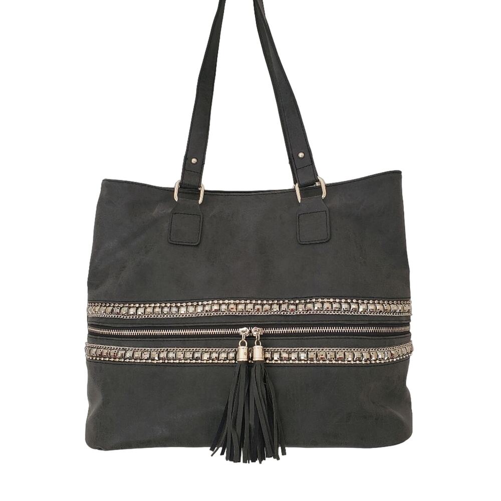 NWOT Dolce Girl Gray Vegan Leather Tote Bag